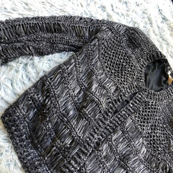 H&M gray twist knit boho jacket size 6 - Picture 3 of 7